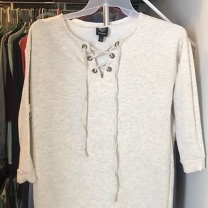 Laced long sleeve sweater
